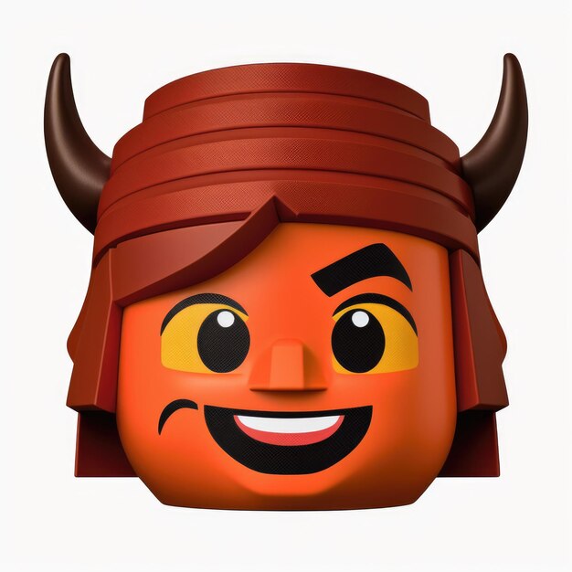 Zdjęcie ekspresyjny emotikon twarzy demon emoji