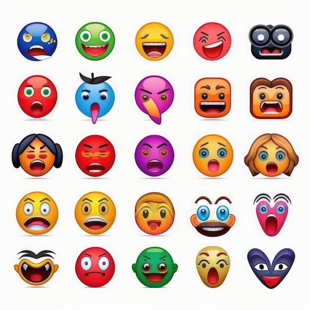 ekspresyjny emotikon twarzy emoji kolorowany atramentem