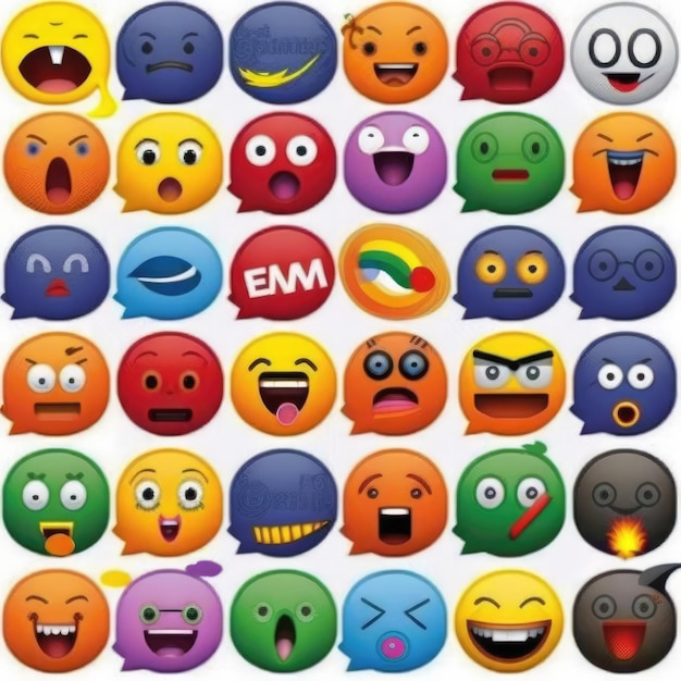 ekspresyjny emotikon twarzy emoji kolorowany atramentem