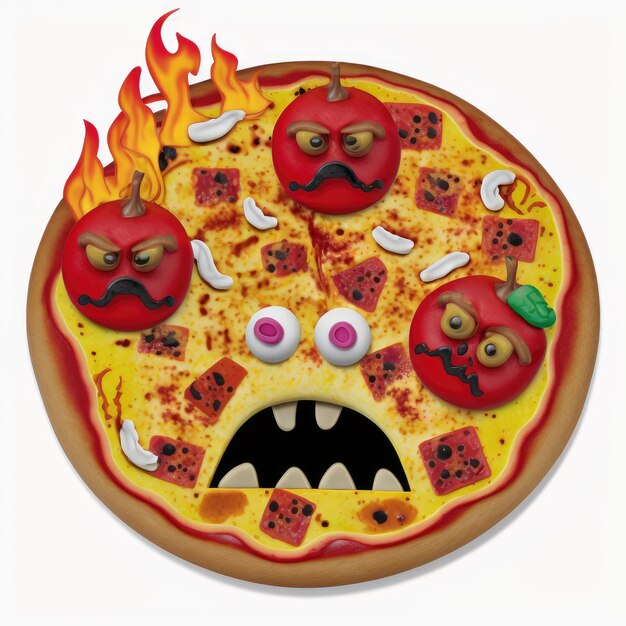 Ekspresyjny Emotikon Twarzy Pizza Emoji