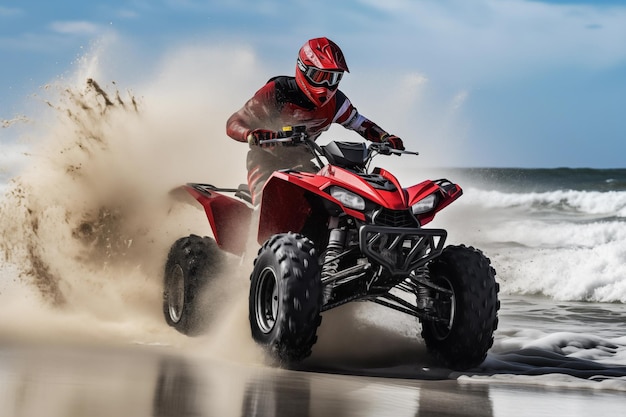 Ekstremalne sporty cross-country ATV wyścig na torze offroad Generative AI