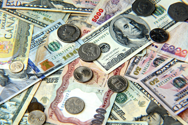 Ekstremalne zbliżenie banknotów