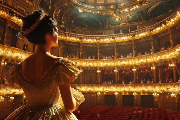 Zdjęcie eleganccy śpiewacy operowi występujący w wielkich teatrach