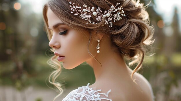 Elegance odsłoniła romantyczną stylizację dla panny młodej z elegancką fryzurą Cesiumbulgys