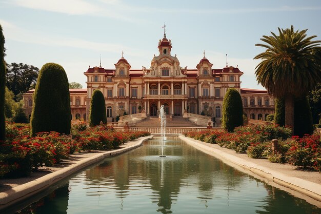 Elegancja architektoniczna budowla z fontanną