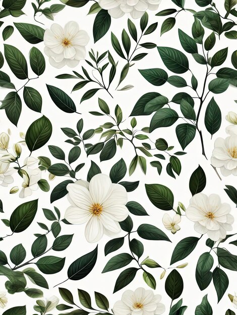 Elegancja liści i kwiatów Artystyczny minimalistyczny projekt
