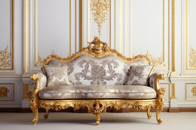 Elegancja z Versailles Vintage Izolowany na białym tle