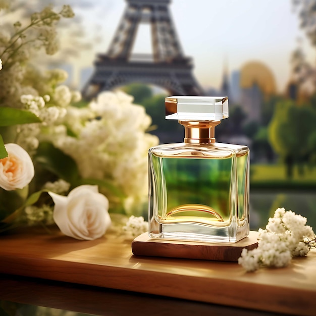 Elegancka butelka z perfumami w stylu paryskim