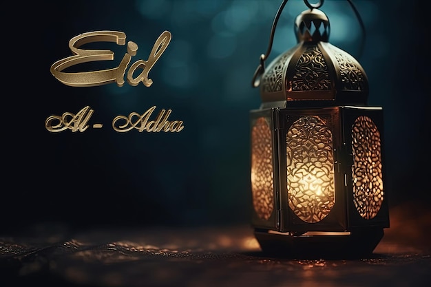 Elegancka eid al adha Eid mubarak islamska kartka z życzeniami islamskie święto poświęcenia eidaladha mubarak Happy Eid Ul Adha latarnia islamska eid mubarak wakacyjny sztandar festiwalu