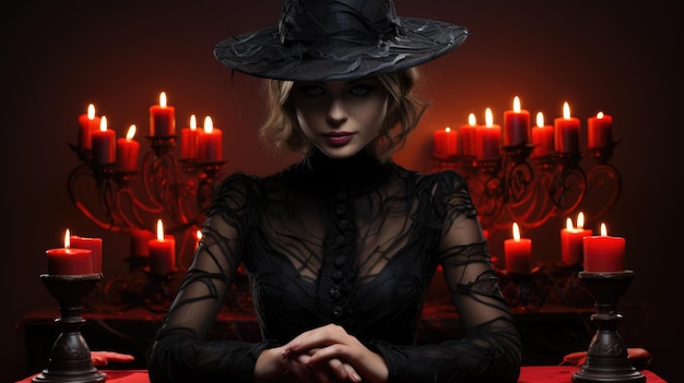 Elegancka ekspozycja projektów i ubrań na Halloweenową maskaradę wampirów z okazji Dnia Zmarłych w chlewie