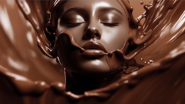 elegancka kobieta światowy dzień czekolady tło