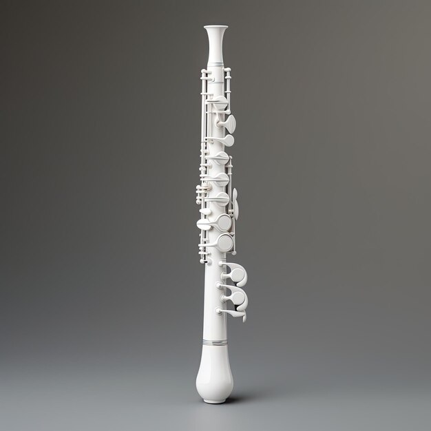 Elegancki biały instrument Piccolo