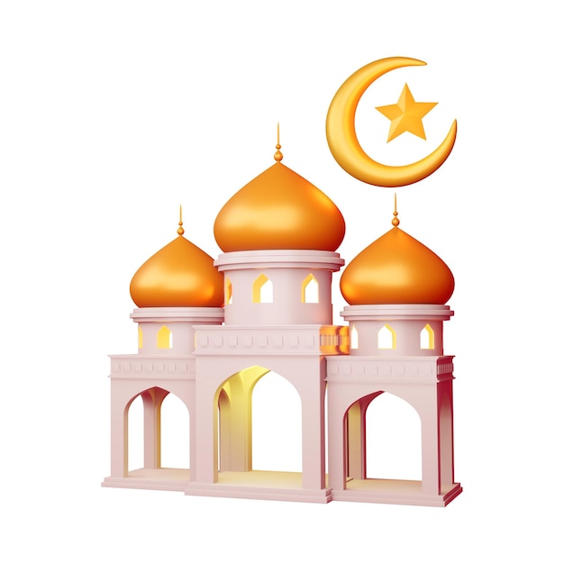 Zdjęcie elegancki budynek meczetu w ramadanie ilustracja kareema