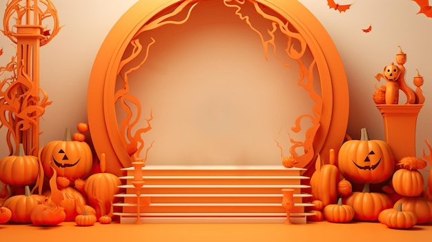 elegancki halloween podium 3d realistyczny