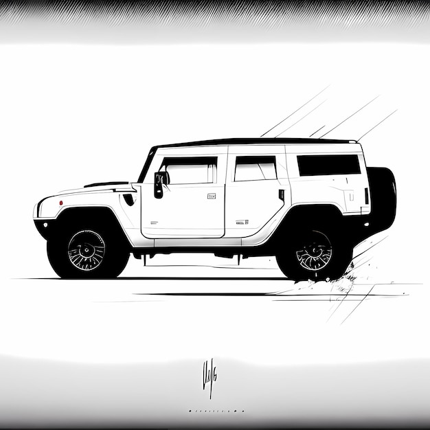 Elegancki Hummer Minimal Line Art na białym tle