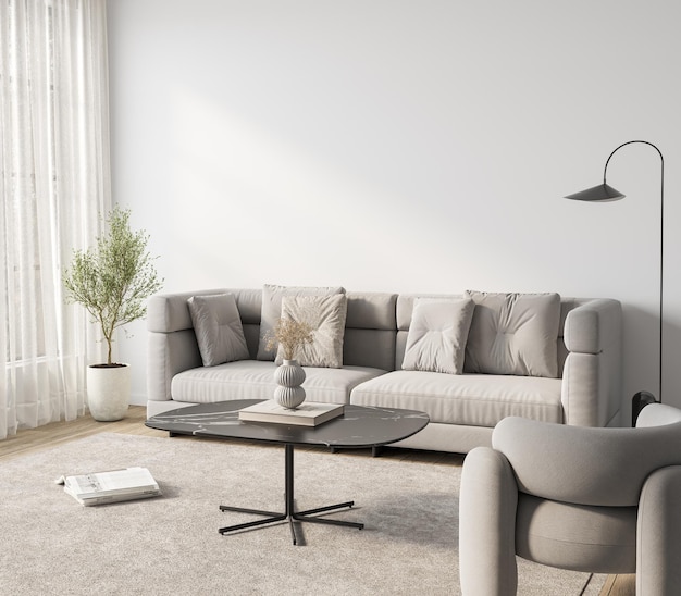 Elegancki i wygodny salon z nowoczesnym projektem