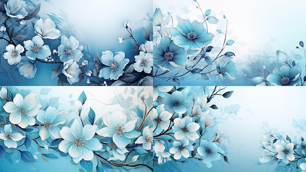Elegancki kwiat w stylu przypominającym akwarele jako tło i zaproszenie na kartkę ślubną Obraz wygenerowany przez sztuczną inteligencję