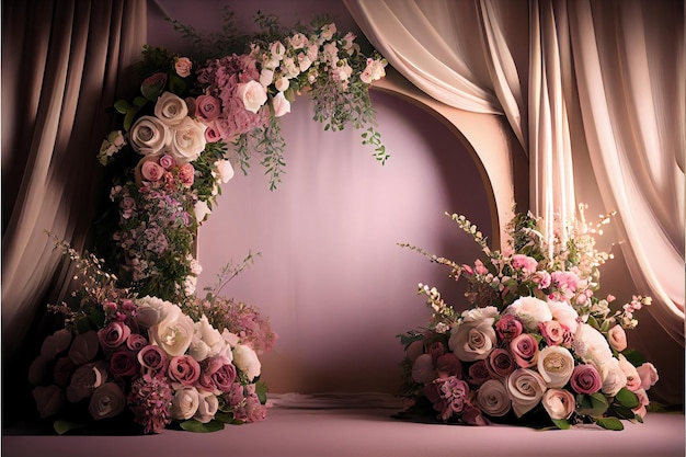 Elegancki kwiatowy ślub tło tapety