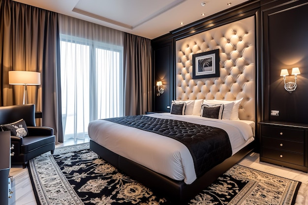 Elegancki nowoczesny luksusowy pokój hotelowy nowoczesne wnętrze