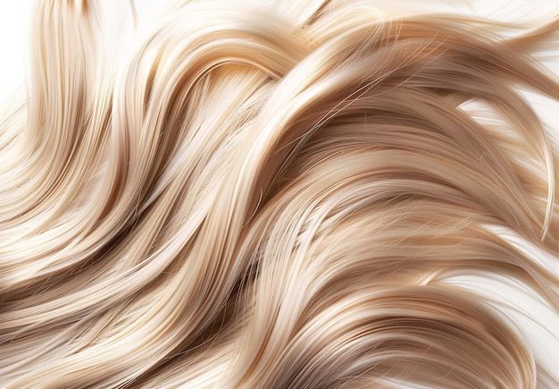 Zdjęcie elegancki ruch fal naturalnych blond włosów podkreśla piękno i teksturę zdrowych włosów