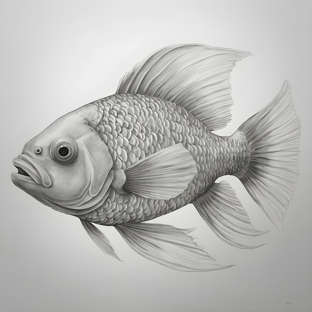Zdjęcie elegancki rysunek ryb