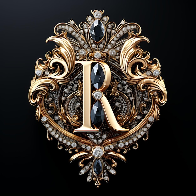 Zdjęcie eleganckie cyfry i litery renderowane w 3d z luksusowych, drogich materiałów do dekoracji highend