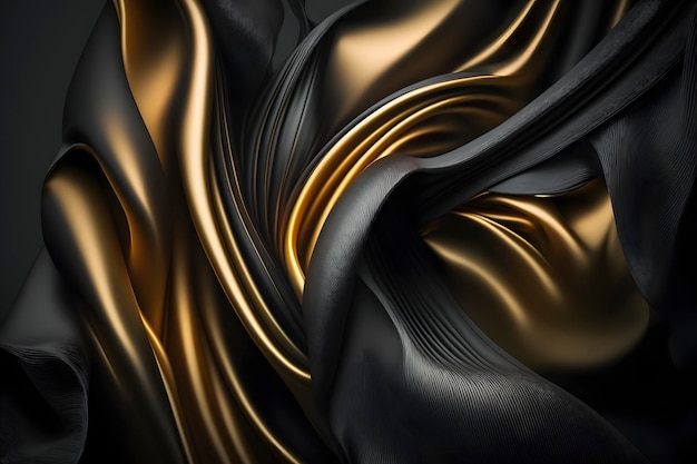 Eleganckie czarne i złote tło tkaniny do marketingu luksusowej marki