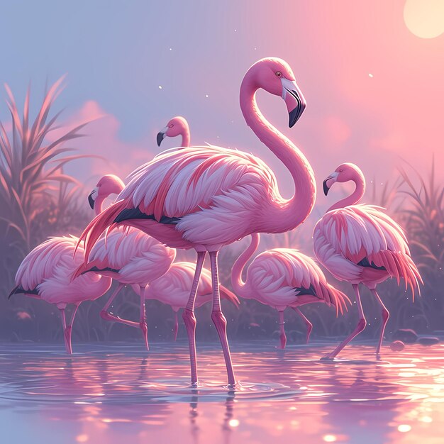Eleganckie flamingy doskonale nadają się do kampanii marketingowych