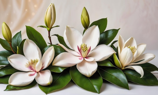 Eleganckie magnolie i lilii przynoszą spokój