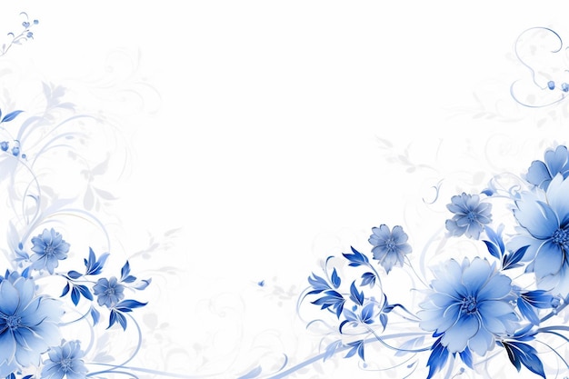 Zdjęcie eleganckie niebieskie kwiatowe zaproszenie ślubne
