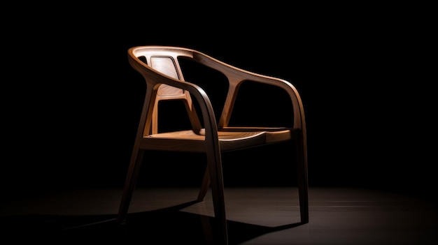 Eleganckie nowoczesne krzesło w eleganckim ciemnym tle