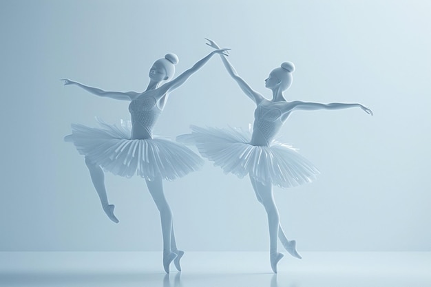 Eleganckie tancerki baletowe w wdzięcznych pozycjach