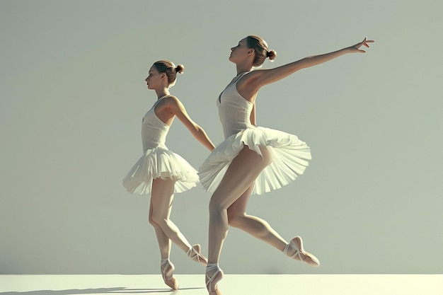 Eleganckie tancerki baletowe w wdzięcznych pozycjach