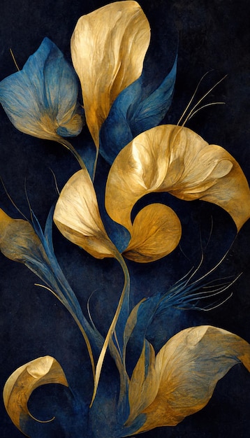 Eleganckie tło kwiatu w stylu Art Nouveau Streszczenie retro dekoracyjne kwiatki