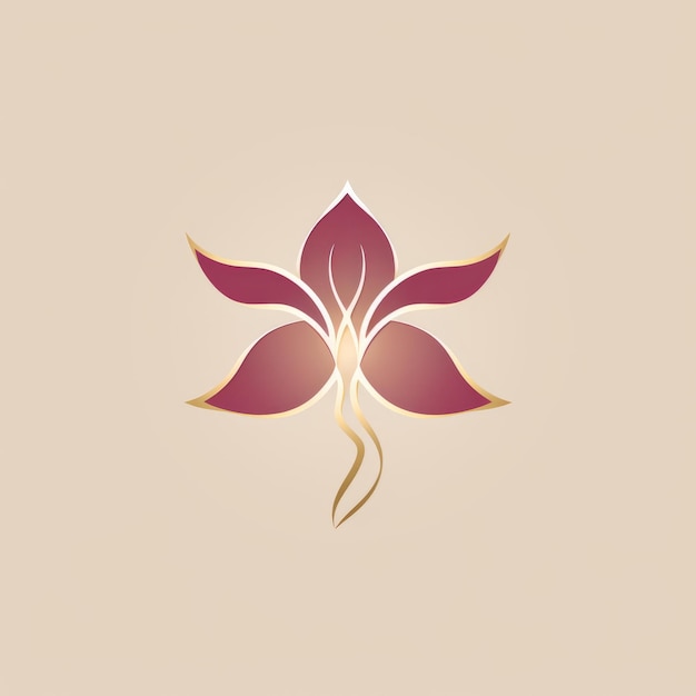 Elegant Harmony Delikatne różowo-złote logo orchidei na spokojnym beżowym tle