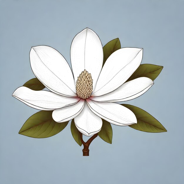 Elegant Magnolia Blossom Vector HD Ilustracja w wspaniałej rozdzielczości 4K