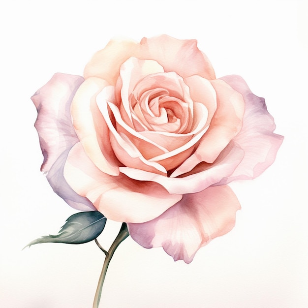 Zdjęcie elegantna akwarela blush rose clipart bloom