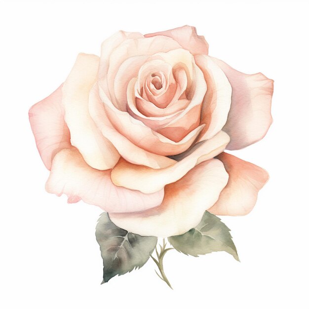 Zdjęcie elegantna akwarela blush rose clipart bloom