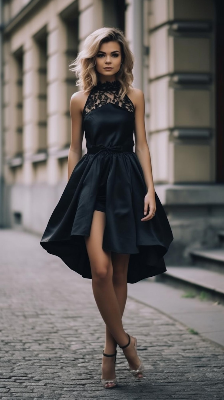 Zdjęcie elegantna czarna sukienka