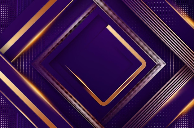 Elegantne fioletowe i złote kształty geometryczne Tło