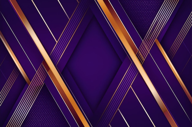 Elegantne fioletowe i złote kształty geometryczne Tło