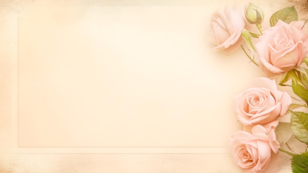 Zdjęcie elegantne tło kwiatowe z delikatnymi akwarelowymi różowymi różami