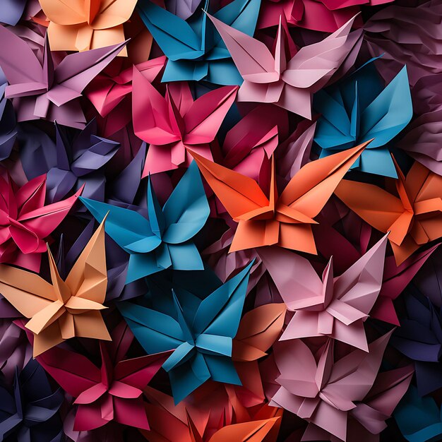 Elegantne tło Origami Papier różnorodne kolory puste zabawne wielokolorowe Con kreatywna koncepcja