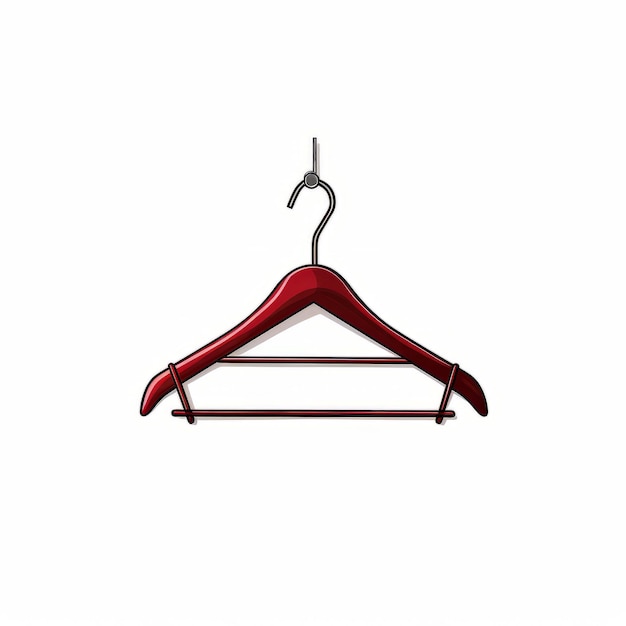 Elegantnie formalny czerwony wieszak na białym tle minimalistyczna ilustracja 2d