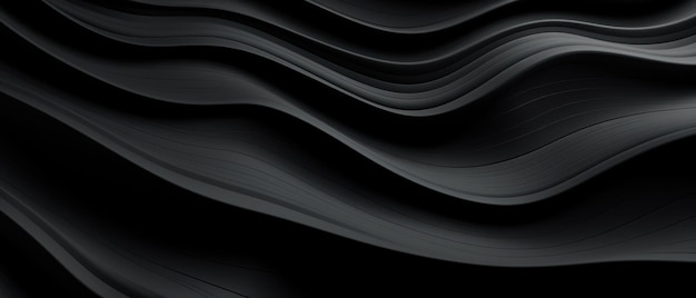 Elegantny 3D render czarnych falistych wzorów