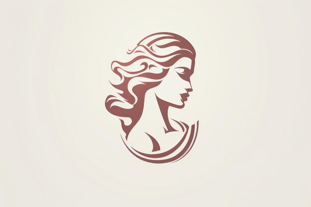 Elegantny emblemat greckiej bogini Zadziwiająca kobieca linia Art Design Vector AR 32