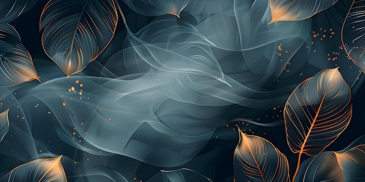 Zdjęcie elegantny projekt tapety z nowoczesnym ciemnym tłem i złotym liściem philodendron plant line art concept projekt tapety w nowoczesnym stylu ciemne tło złote szczegóły