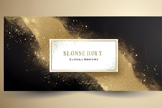 Elegantny szablon luksusowej wizytówki z złotym pyłem miejsce dla cząstek tekstu tło