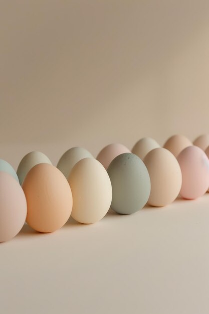 Elegantny szereg pastelowych jajek wielkanocnych minimalistyczna ode do palety źródeł