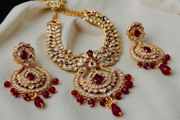 Elegantny zestaw biżuterii mody z kolczykami i tikką